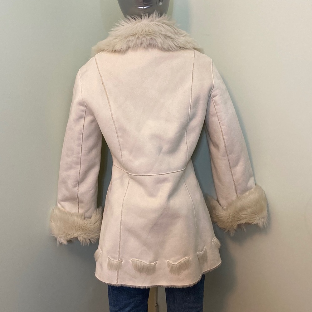Novelti Cream Faux Fur Trim Coat - Picture 5 of 16